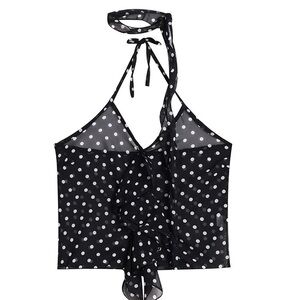 Black Polka Dot Halter Top